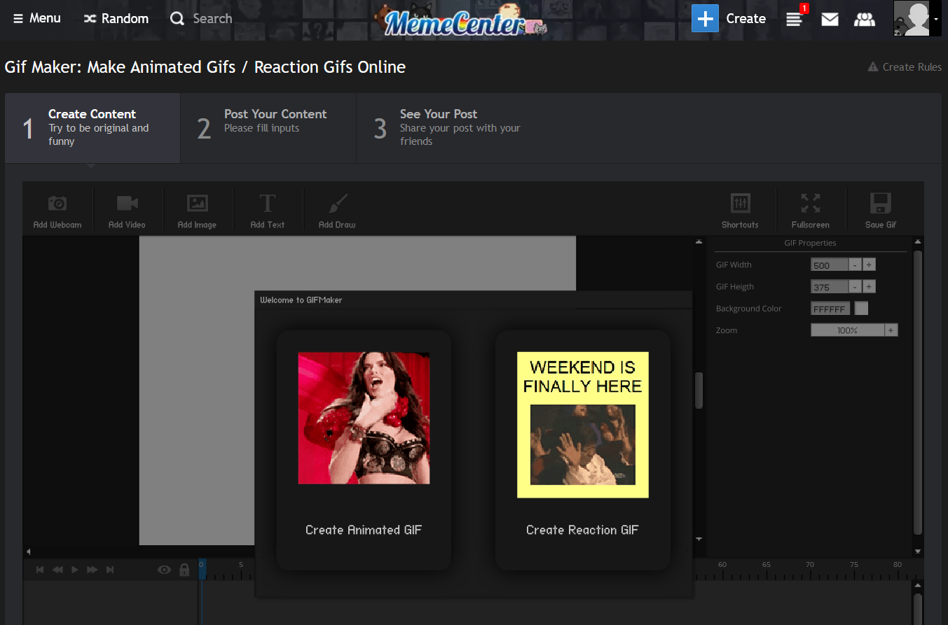Make a GIF with Meme Center